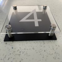 House Signage Clear/Black Square - Number Only - Image 2