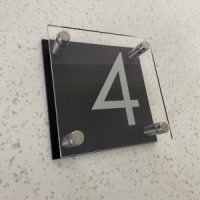 House Signage Clear/Black Square - Number Only - Image 6
