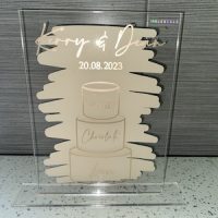 Cake Menu Board - Serenity Wedding Range - Personalised - Acrylic