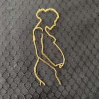 Female Mum-to-be Outline Silhouette Charm - Acrylic - Image 3