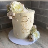 Female Mum-to-be Outline Silhouette Charm - Acrylic