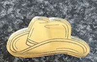 Cowboy/Girl Hat Cake Charm - 5cm wide mirrored acrylic