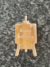Artist Easel Cake Charm  - Mirrored Acrylic