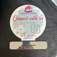 Circular Social Media Sign - Mirrored - upto 3 Media