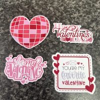 Happy Valentines Day in pinks Cupcake toppers - Card - Image 2